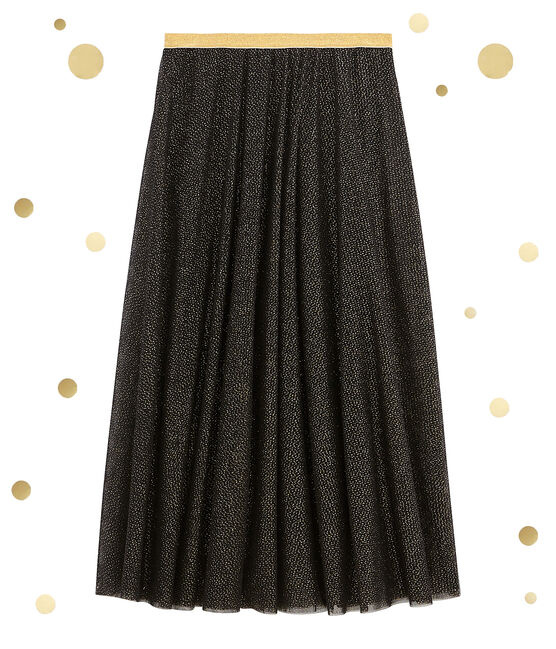 Falda para mujer en tul negro NOIR/amarillo DORE