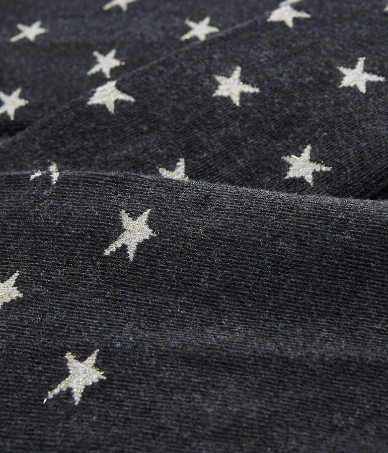 Leotardos para ni&ntilde;a en jersey gris/amarillo