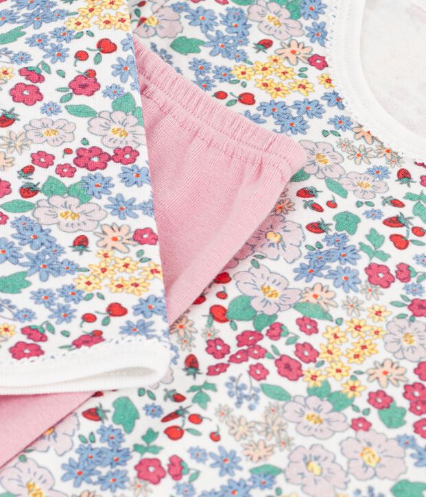 Camis&oacute;n y leggings infantiles de t&uacute;bico con flores rosa/multicolor
