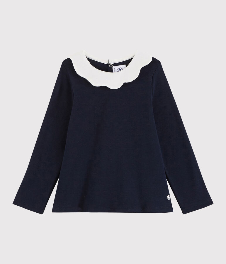 Blusa de manga larga para beb&eacute; ni&ntilde;a azul