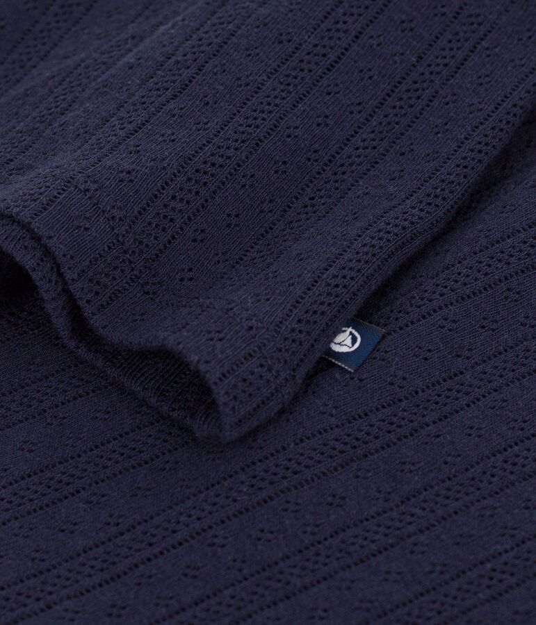 Camiseta lisa de algod&oacute;n de manga corta para mujer azul