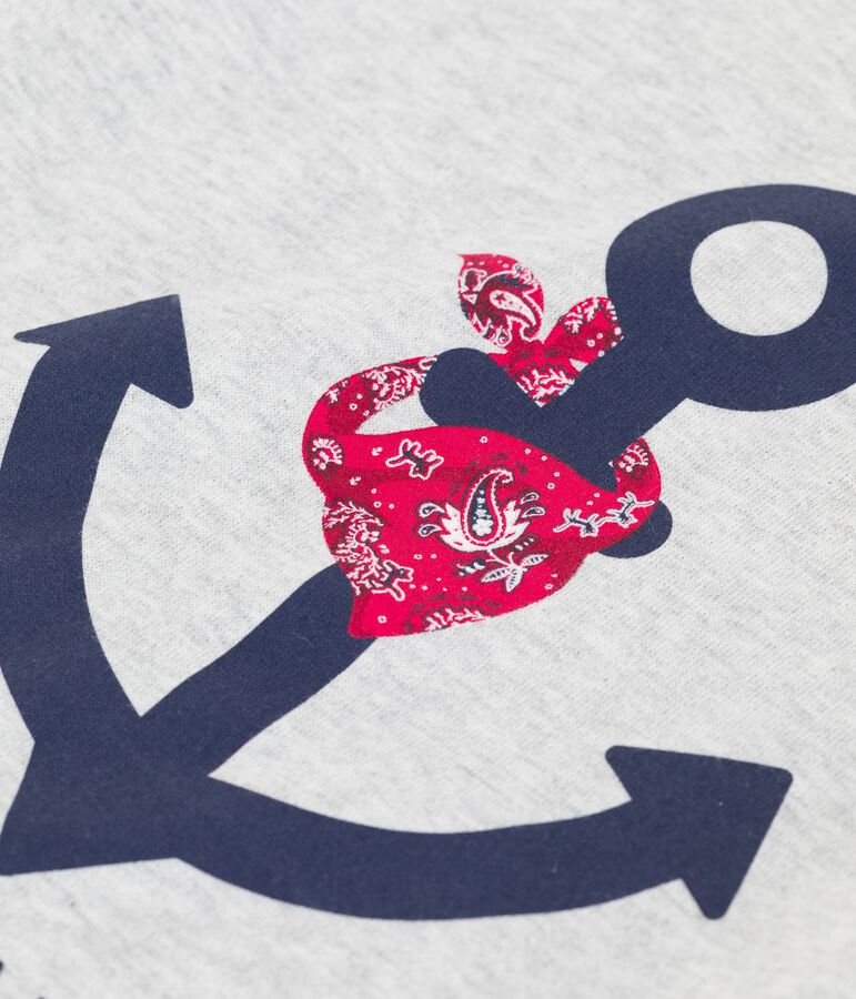 Camiseta de manga corta de algod&oacute;n de ni&ntilde;o gris