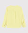 Camisa de mangas remangables de lino de niño amarillo CITRONEL