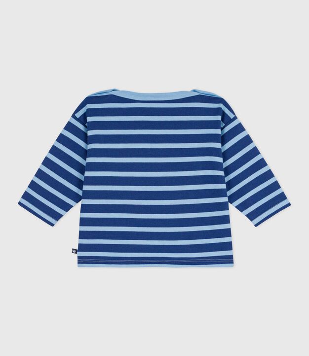 Marinera de algod&oacute;n con insignia de gaviota para beb&eacute; azul/azul