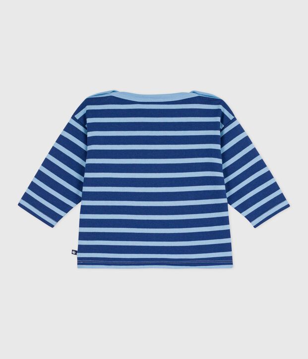 Marinera de algod&oacute;n con insignia de gaviota para beb&eacute; azul/azul