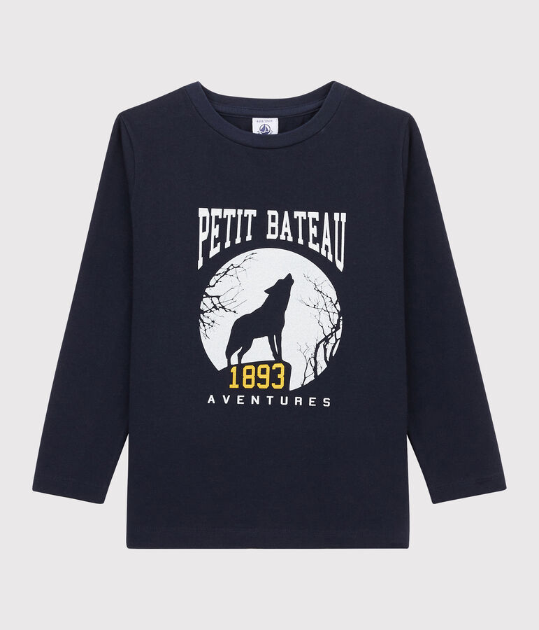 Camiseta serigrafiada para ni&ntilde;o azul