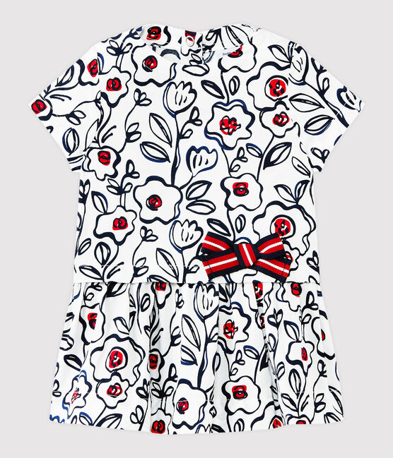 Vestido de niña estampado blanco MARSHMALLOW/blanco MULTICO
