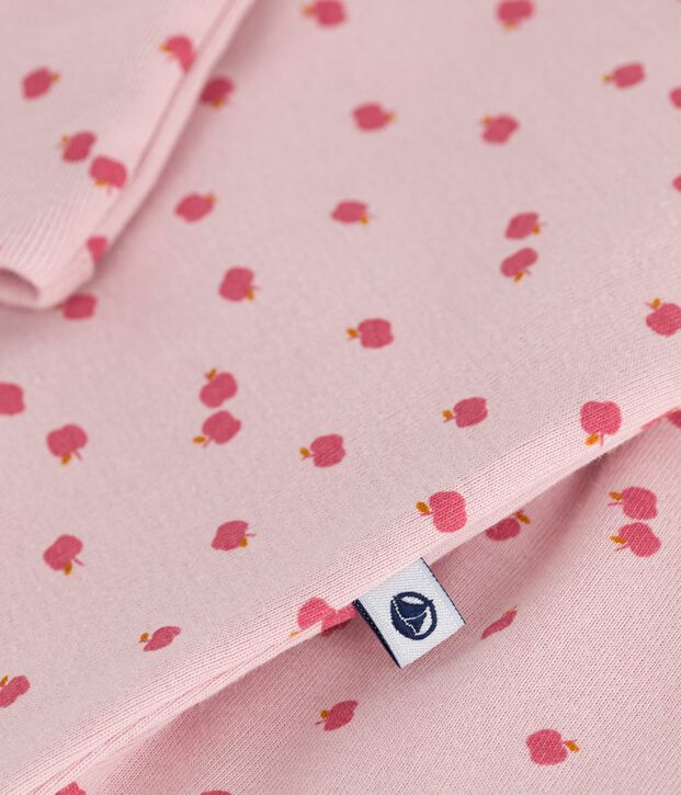 Mono saco de algod&oacute;n con cuello estampado para beb&eacute; rosa/multicolor