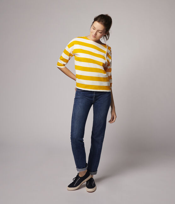 Camiseta de mujer amarillo TEHONI/blanco MARSHMALLOW