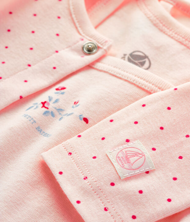 Conjunto para beb&eacute; de dos piezas de punto rosa/rosa