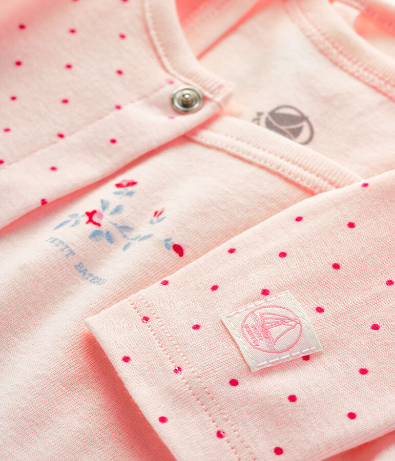 Conjunto para beb&eacute; de dos piezas de punto rosa/rosa