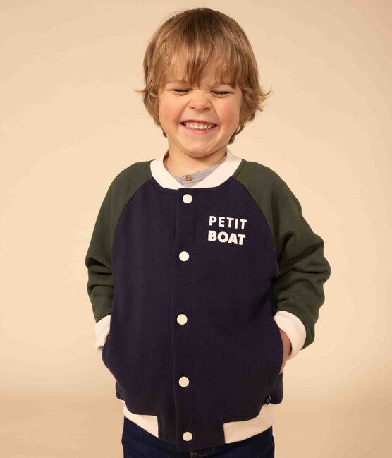 Chaqueta de béisbol de muletón de niño azul SMOKING/blanco MULTICO