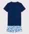 Pijama corto azul de algodón de chico azul MEDIEVAL/blanco MULTICO
