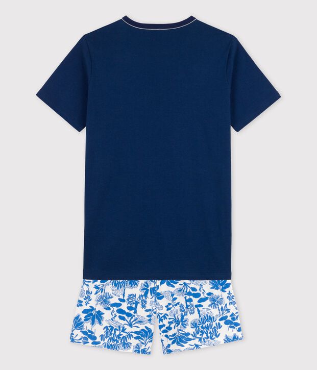 Pijama corto azul de algod&oacute;n de chico azul/multicolor