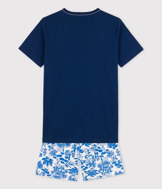 Pijama corto azul de algodón de chico azul MEDIEVAL/blanco MULTICO