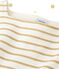 Vestido bi-materia de rayas brillantes beige COQUILLE/amarillo LUREX DORE