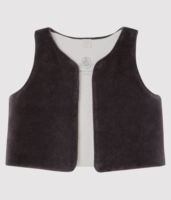 Chaleco para bebé de terciopelo gris CAPECOD
