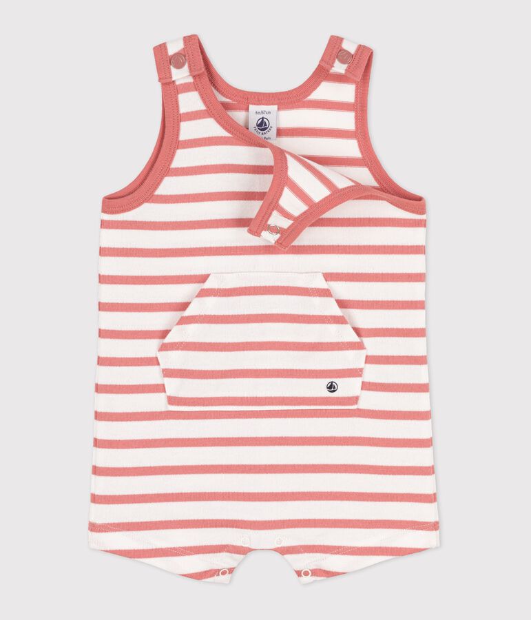 Mono corto de jersey grueso de beb&eacute; blanco MARSHMALLOW/ PAPAYE