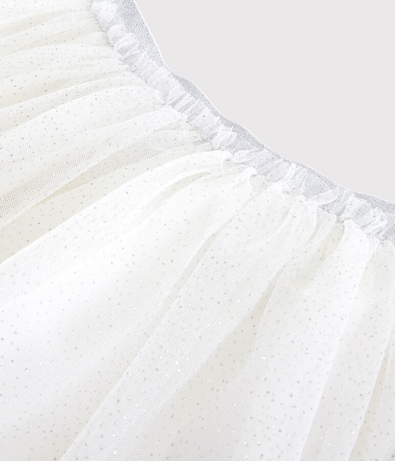 Falda de tul de ni&ntilde;a blanco/gris