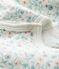Pijama de muletón con estampado de flores para bebé blanco MARSHMALLOW/blanco MULTICO