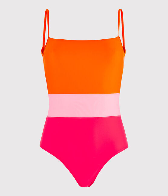 Traje de baño de 1 pieza ecorresponsable para mujer rojo PEPS/blanco MULTICO