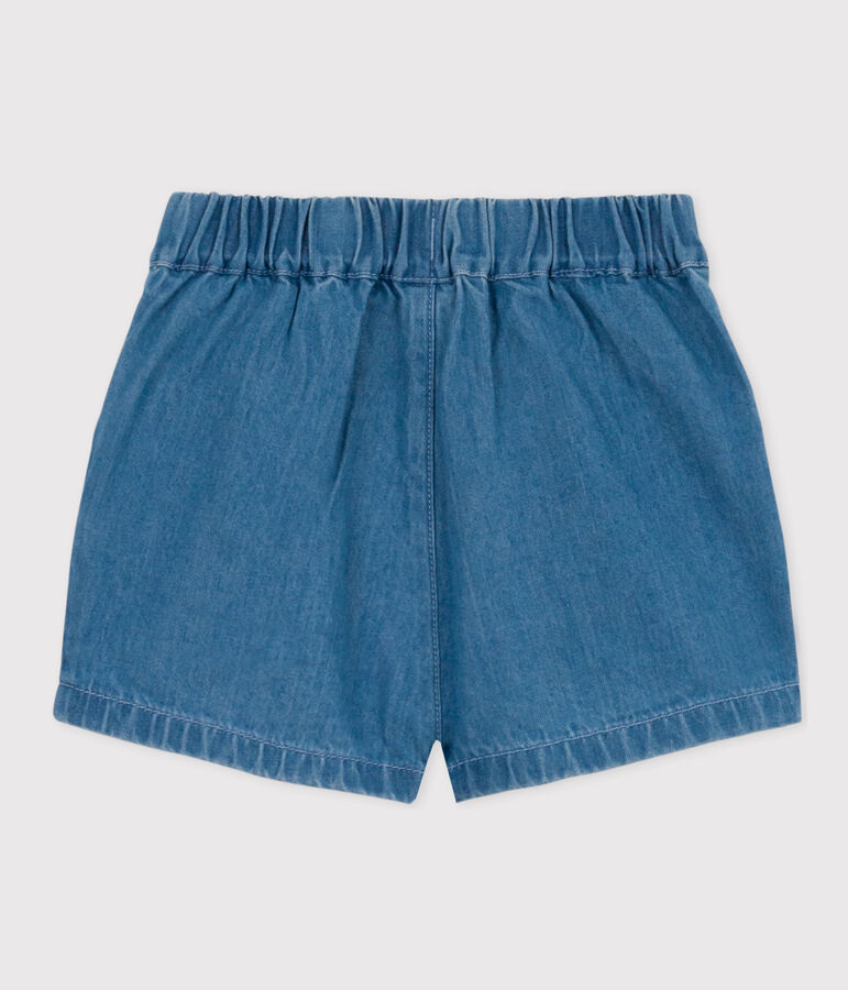 Shorts de tejido vaquero ligero para beb&eacute; azul