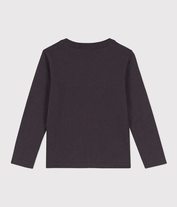 Camiseta de algod&oacute;n de manga larga de ni&ntilde;o gris