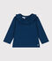 Blusa de punto flameado de manga larga para bebé azul INCOGNITO
