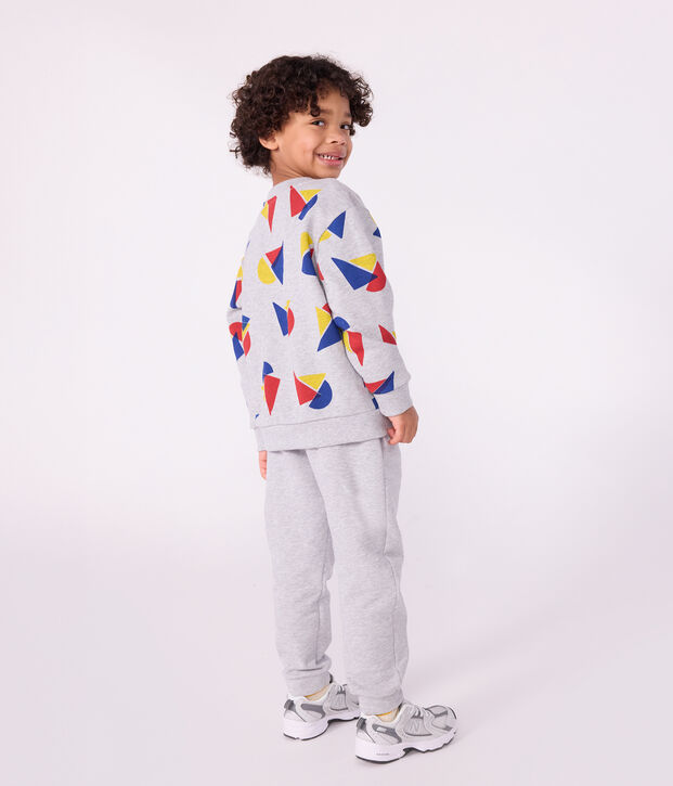 Sudadera infantil de algod&oacute;n con estampado gris/multicolor