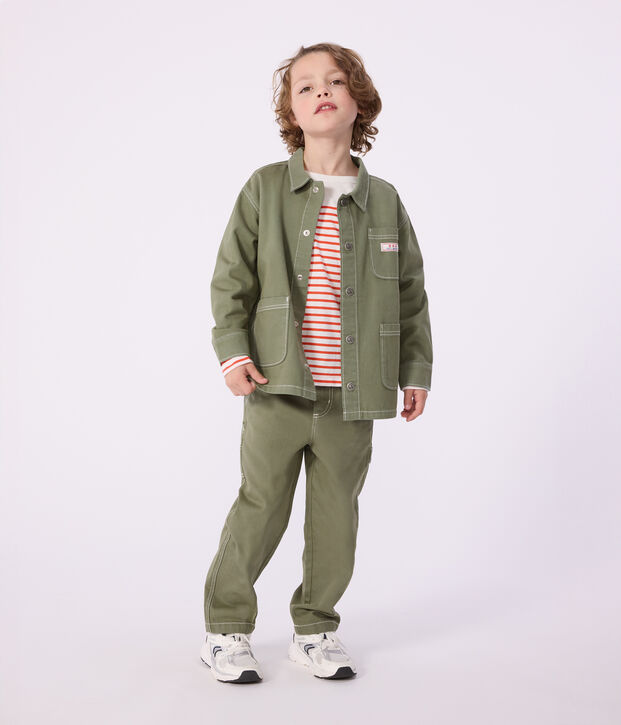 Chaqueta infantil lisa de algod&oacute;n OLIVINE