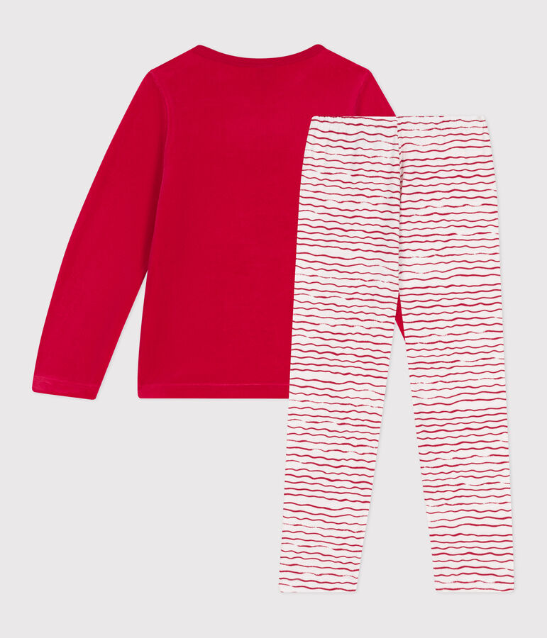 Pijama infantil de terciopelo rojo/multicolor