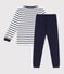 Pijama marinera de ni&ntilde;o de punto blanco/azul