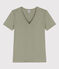 Camiseta L'ICONIQUE de algodón con cuello de pico para mujer verde MARECAGE
