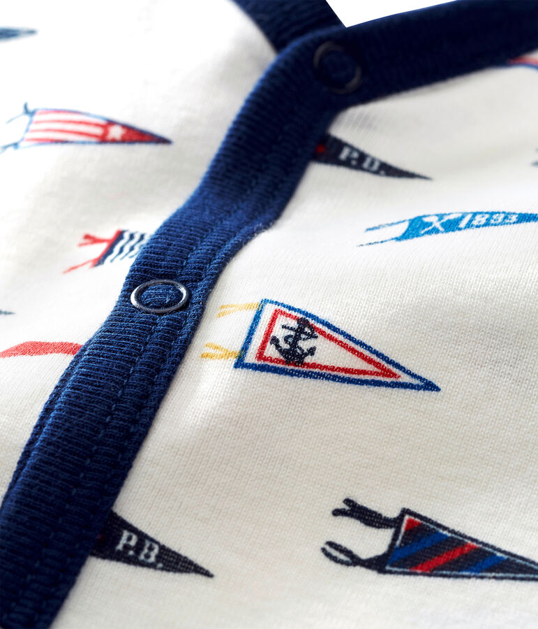 Pelele reversible para beb&eacute; ni&ntilde;o blanco/multicolor