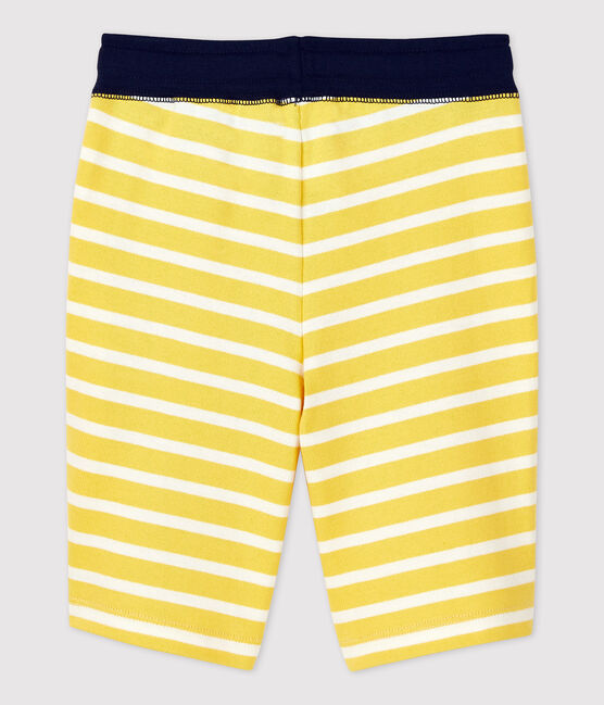 Bermudas de algodón de niño amarillo ORGE/blanco MARSHMALLOW