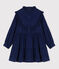 Vestido de manga larga de micro pana de niña BLEU FONCE