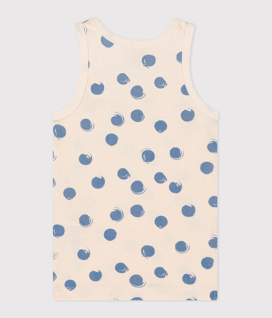 Camiseta infantil sin mangas de algodón estampado azul AVALANCHE/ BEACH