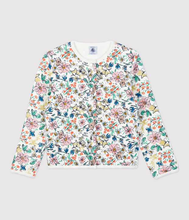 C&aacute;rdigan de t&uacute;bico de ni&ntilde;a blanco/multicolor