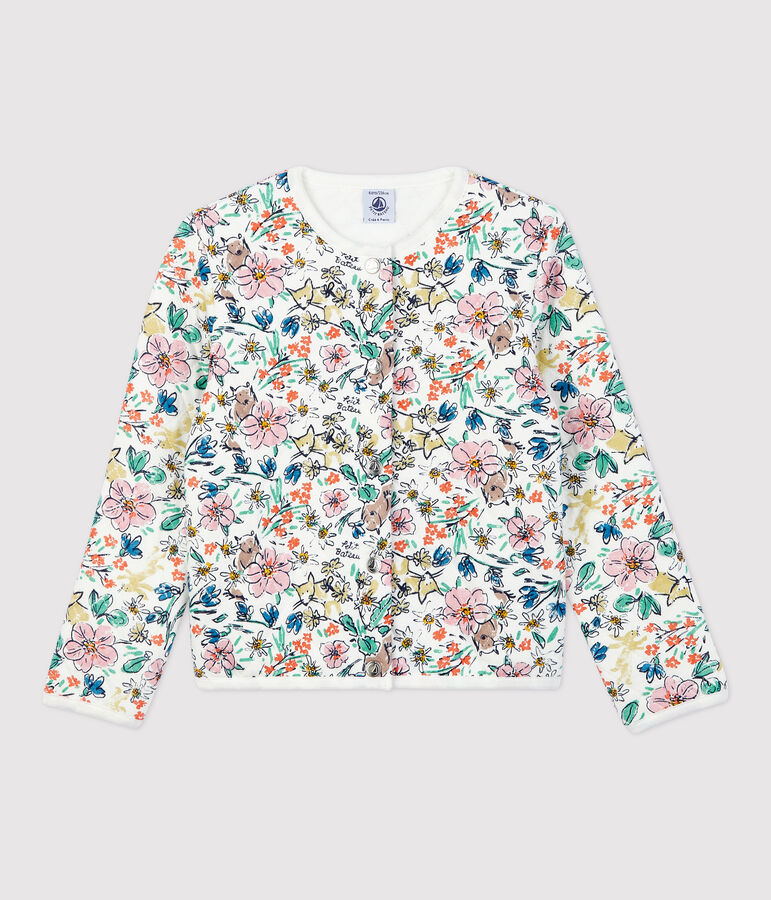 C&aacute;rdigan de t&uacute;bico de ni&ntilde;a blanco/multicolor