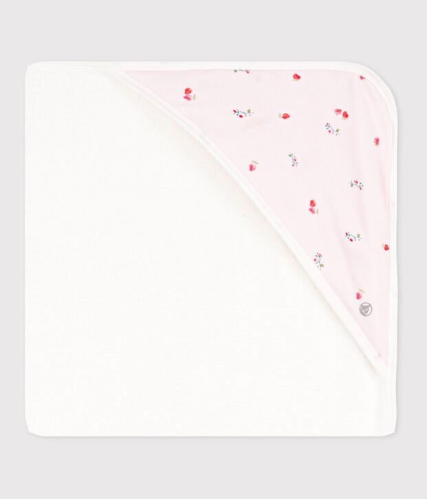 Capa de ba&ntilde;o de algod&oacute;n para beb&eacute; rosa/multicolor