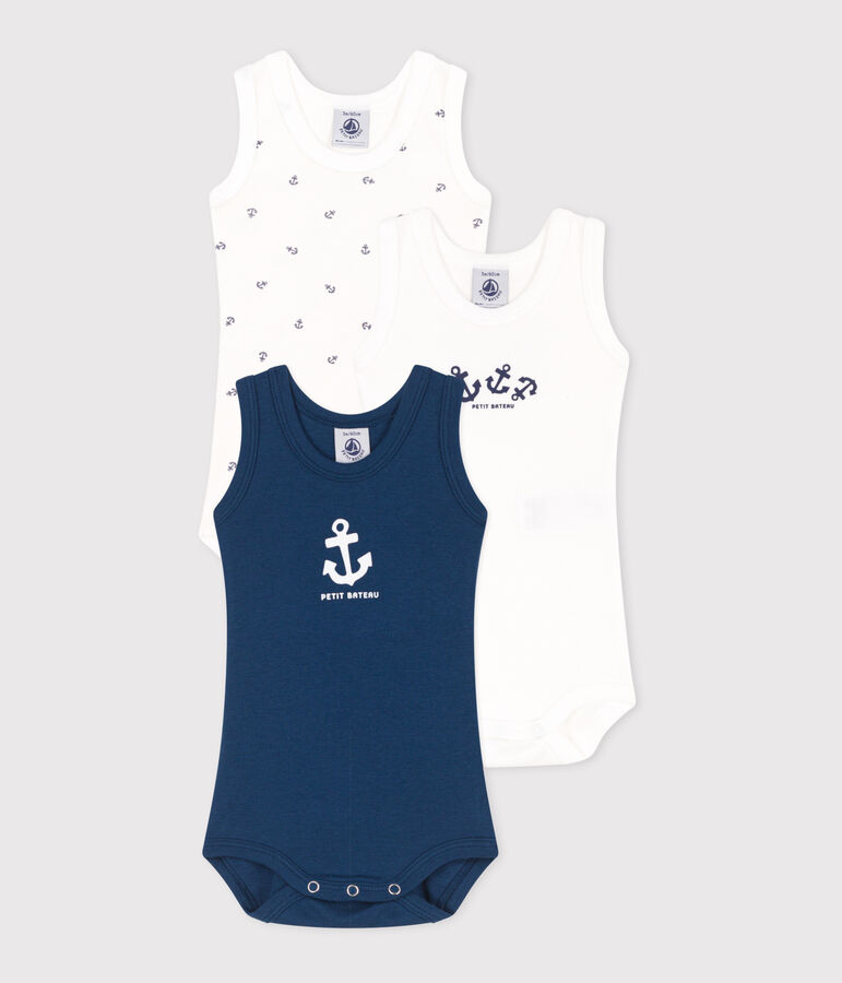 Juego de 3 bodis de algod&oacute;n sin mangas para beb&eacute; multicolor