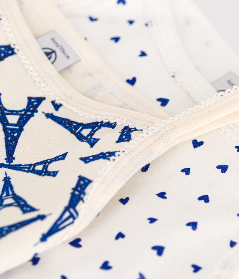 Juego de 2 camisetas infantiles de tirantes finos de algod&oacute;n con motivo de Par&iacute;s multicolor