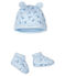 Juego de gorro de nacimiento y patucos para bebé de túbico. azul FRAICHEUR/blanco MULTICO