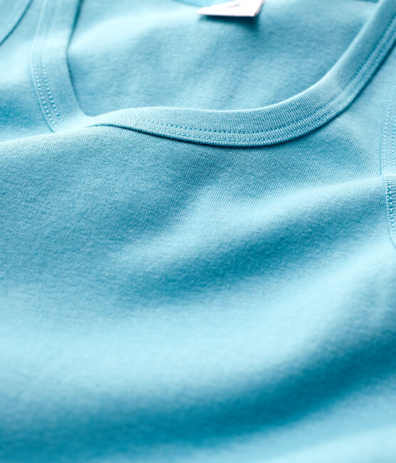 Camiseta de tirantes emblemática de algodón de mujer azul MIROIR