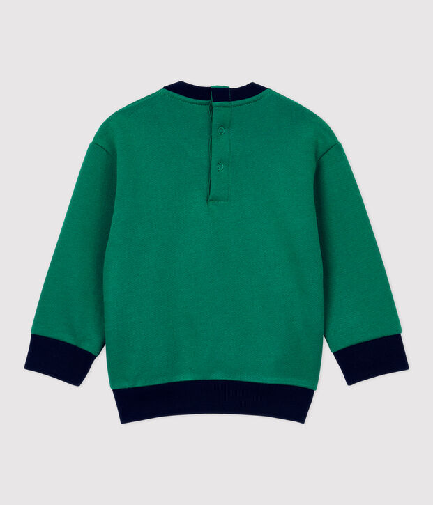 Sudadera de mulet&oacute;n de beb&eacute;. verde