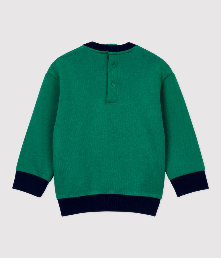 Sudadera de mulet&oacute;n de beb&eacute;. verde