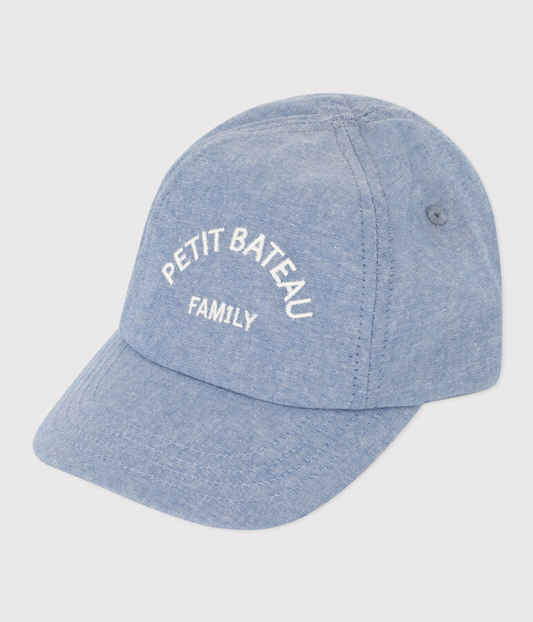 Gorra vaquera Petit Bateau Family para beb&eacute; azul