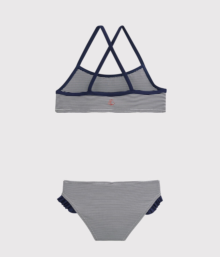 Traje de ba&ntilde;o para ni&ntilde;a azul ABYSSE/blanco LAIT