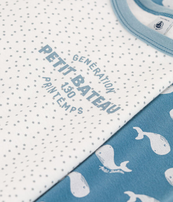 Juego de 2 pijamas de algodón con ballenas para niño variante 1