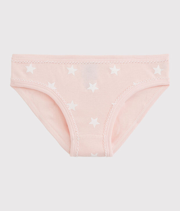 Braguita de ni&ntilde;a de algod&oacute;n rosa/blanco